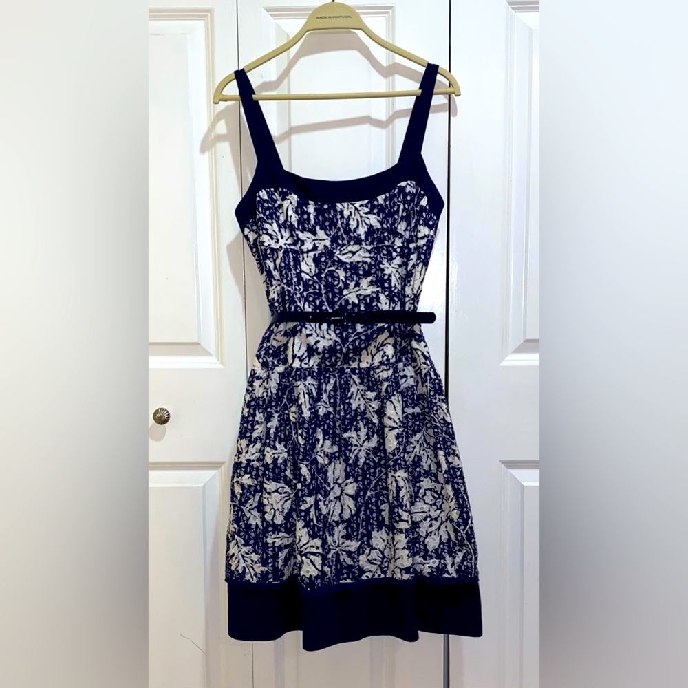 Ella Rose Blue and White Floral Print Mini Summer dress